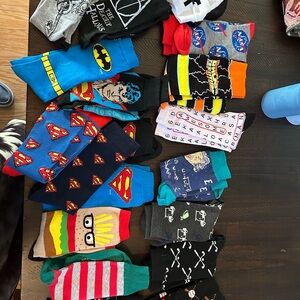 Superhero and Fun Patterned Men's Socks Set